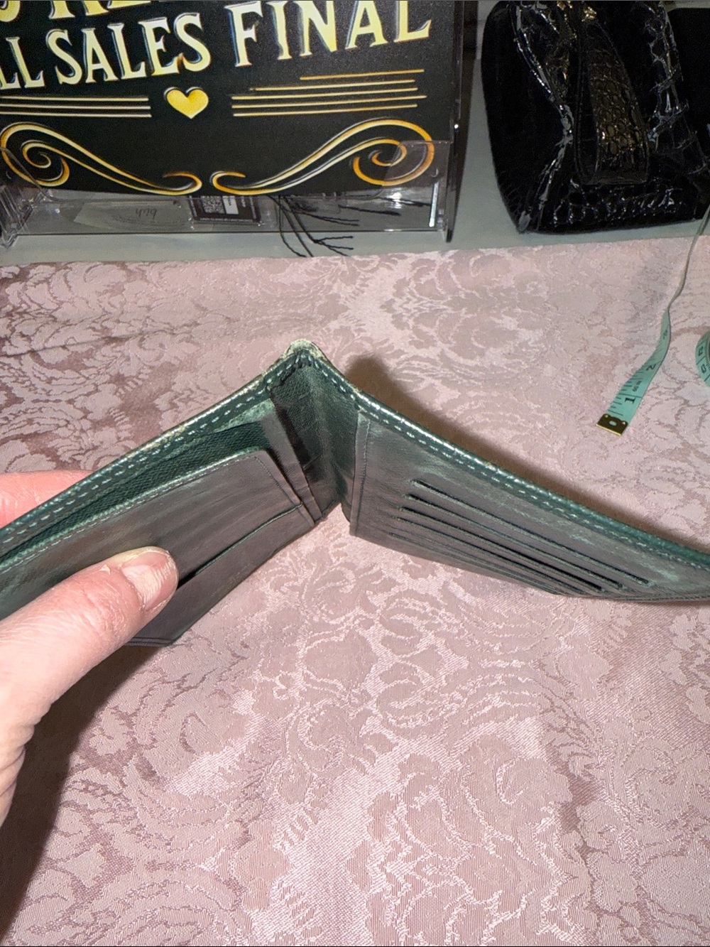 Louis Vuitton Green Textured Long Wallet - Picture 9 of 10